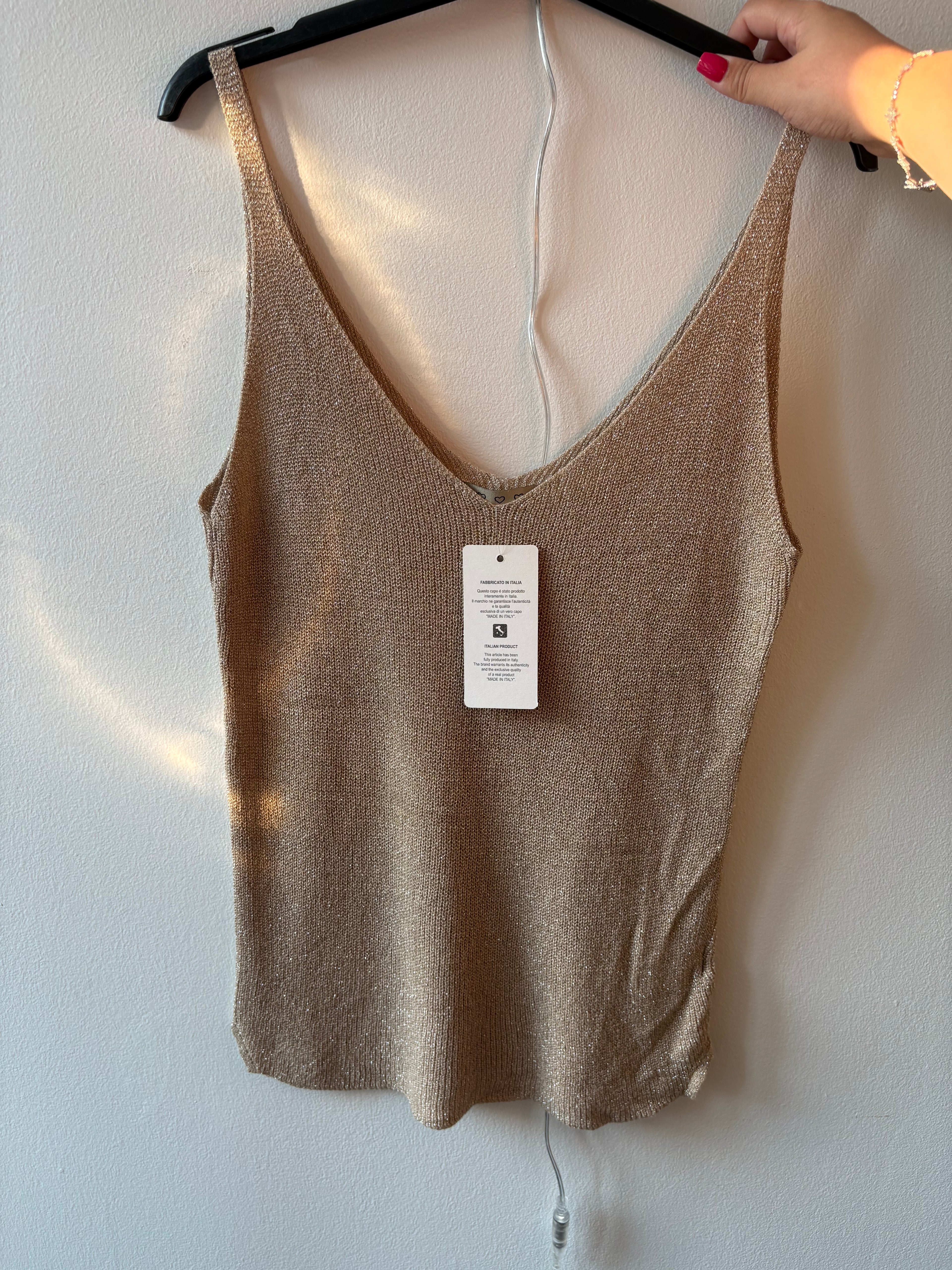 Débardeur pailleté – Fabriqué en Italie - Taille unique