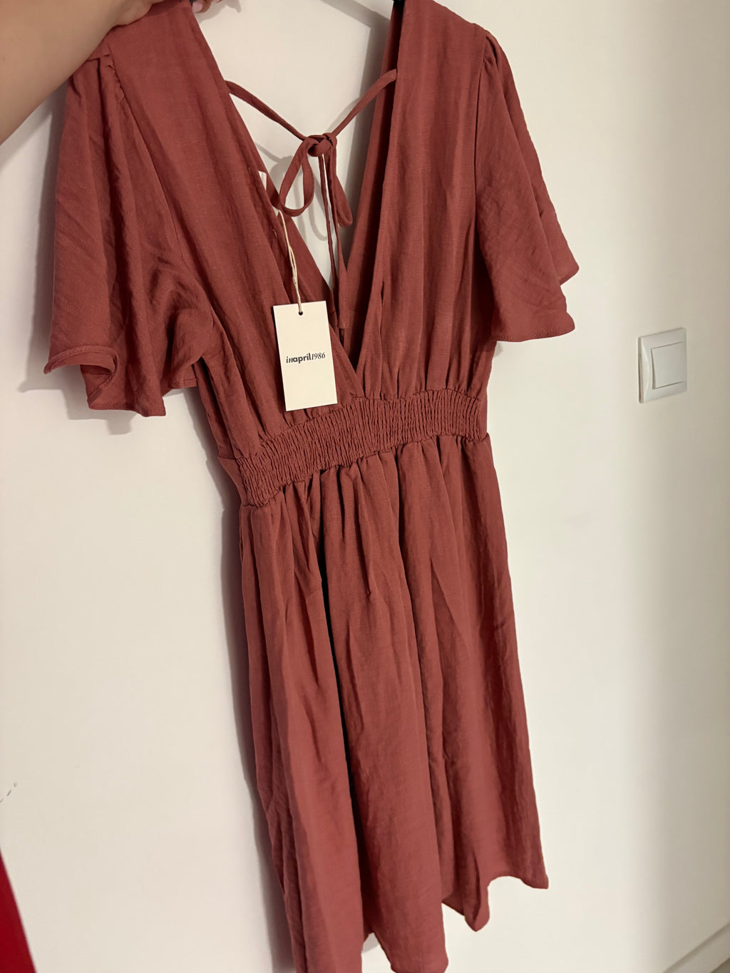 Robe en coton rose terracotta – In April 1986