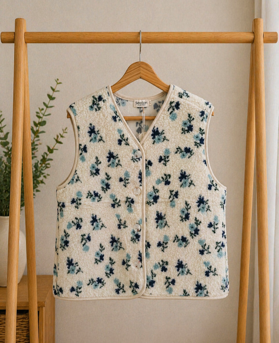 Veste sans manches fleuris
