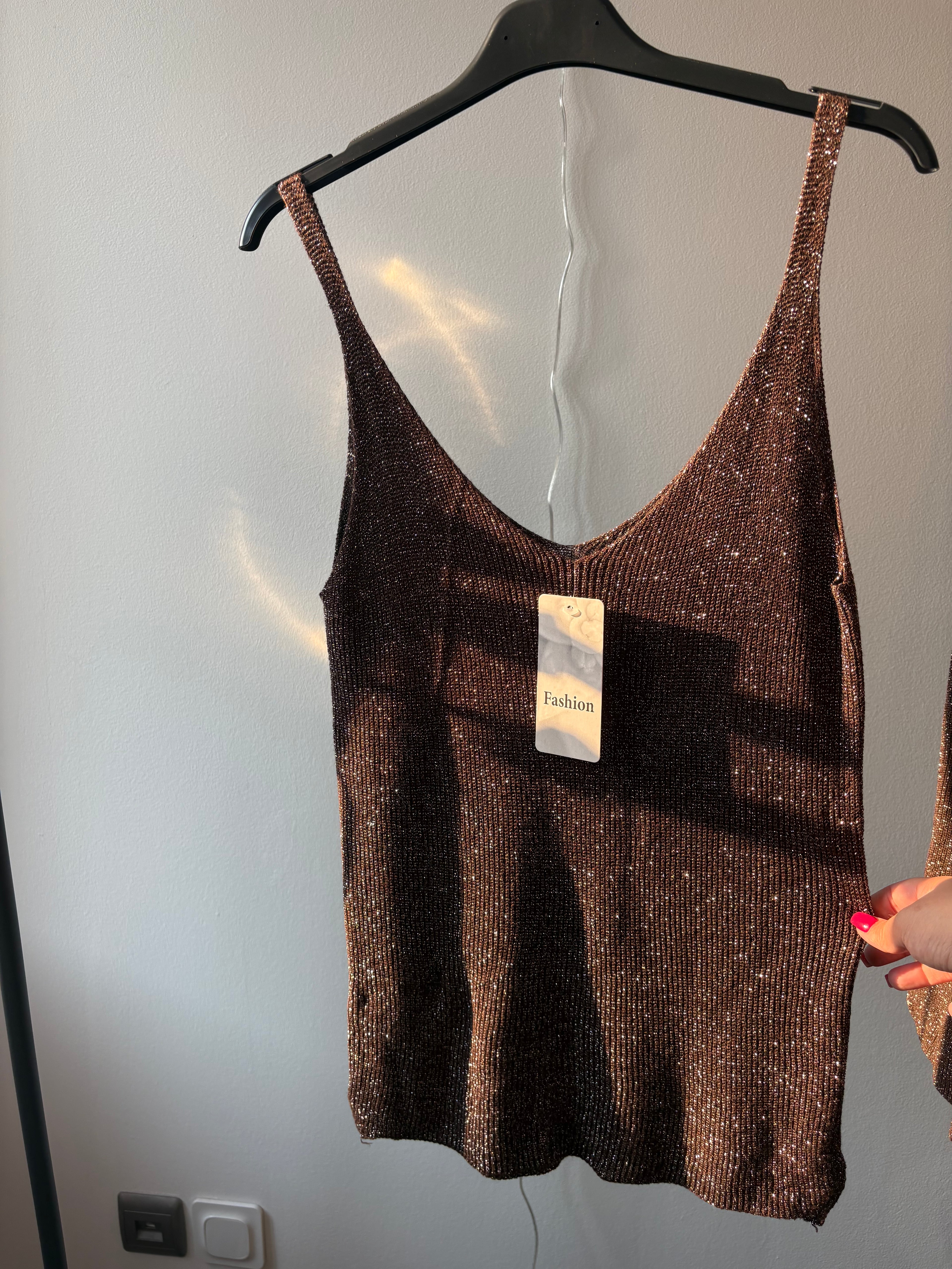 Débardeur pailleté – Fabriqué en Italie - Taille unique