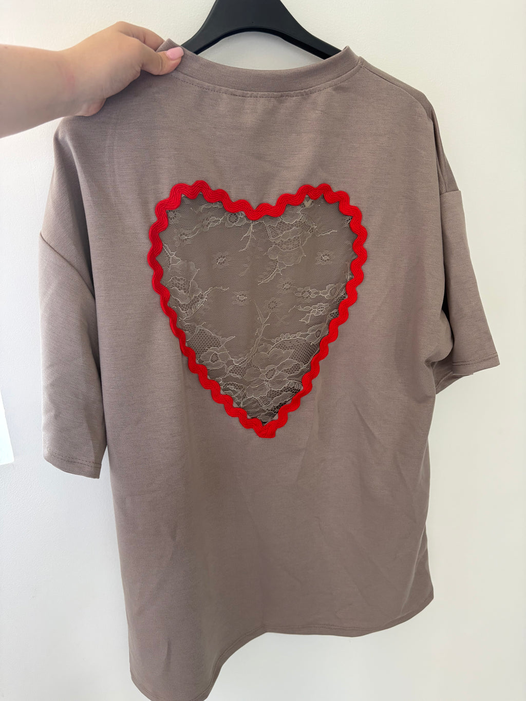 T-shirt Cœur en dentelle taille unique