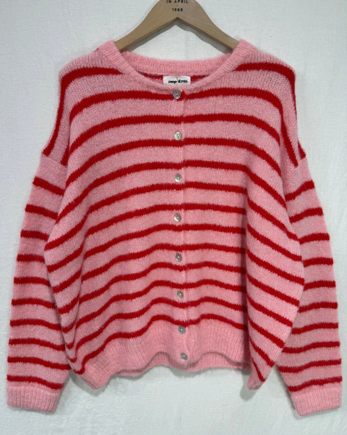 Cardigan rayé rose Taille XXL