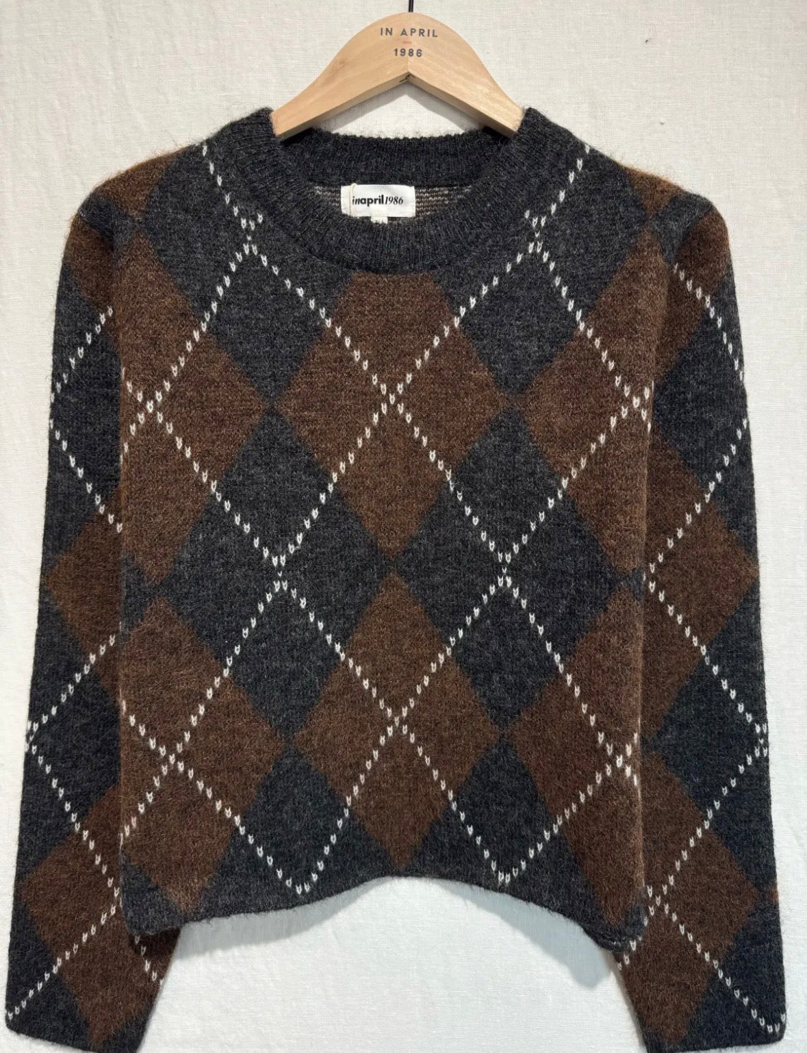 Pull à losange à col rond