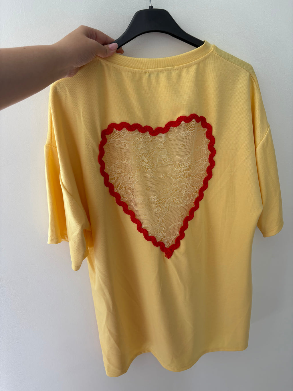 T-shirt Cœur en dentelle taille unique