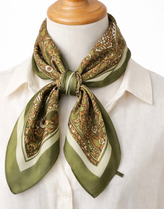 Foulard Carré Femme Vert Kaki